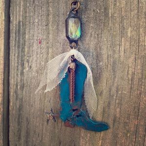Cowgirl boot necklace